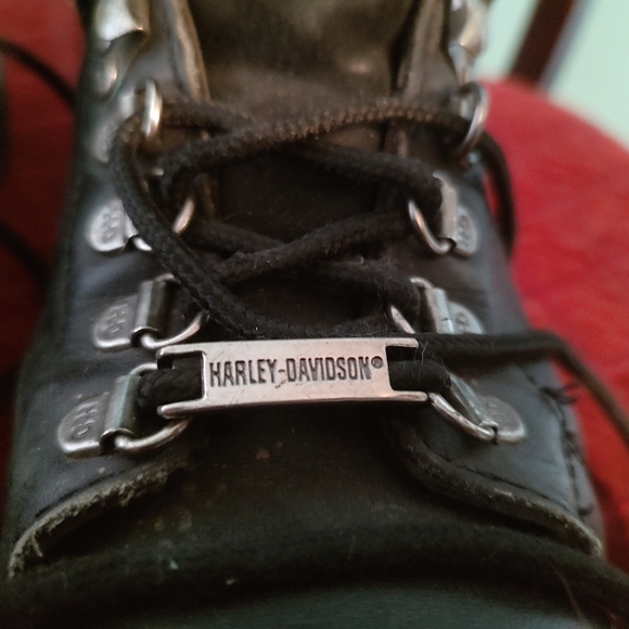 Harley Davidson Dipstick 81610 Black Leather Motorcycle Boots women’s  Sz. 8.5 - Picture 6 of 10